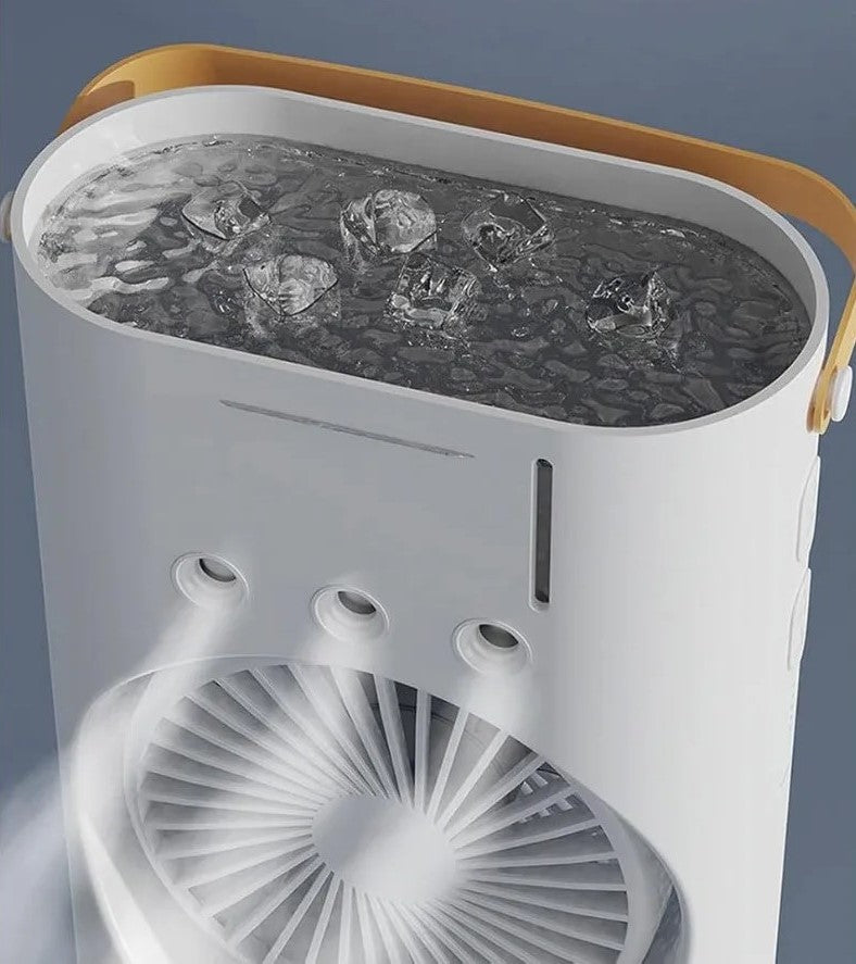 Ventilador Doble aire CoolAir 180º 3 en 1 con Humidificador